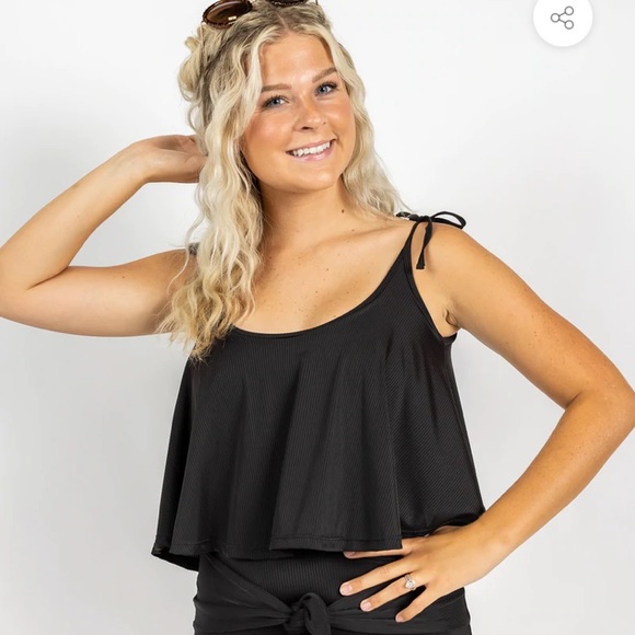 Kortni Jean swing bathing suit top - red size small - Picture 3 of 5